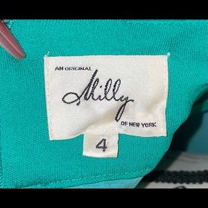 Milly 100% silk dress green